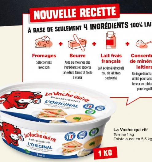 Nouvelle recette ingrédient fromage La Vache Qui rit restaurant